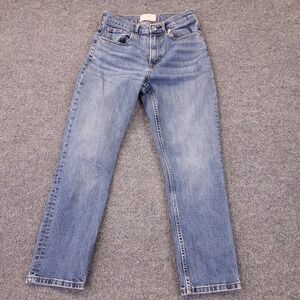 Everlane The Cheeky Jean Womens Sz 26x26 Blue Mid Rise Crop Stretch Distressed